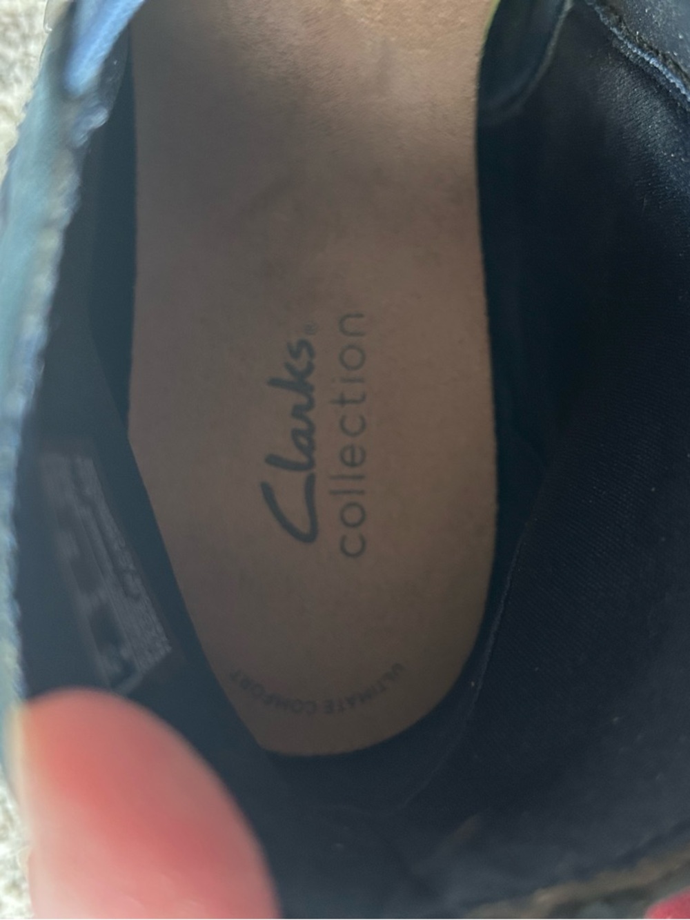 NWOB Clarks Collection Womens Sz 9W Hearth Clara Blue Nubuck 26181003 Ankle Boot - Picture 9 of 11